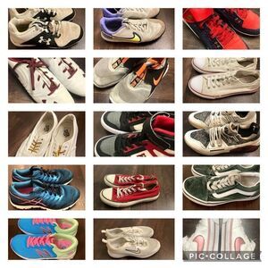 Wholesale Lot 12 Dozen Sneakers Nike Adidas Vans Asics Puma Cleats Kids Adults